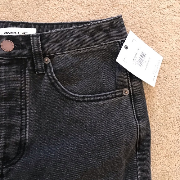 ONeill Distressed Denim Jeans NEW Womens Size 2 Waist 25 Faded Black Button Fly - Picture 9 of 14